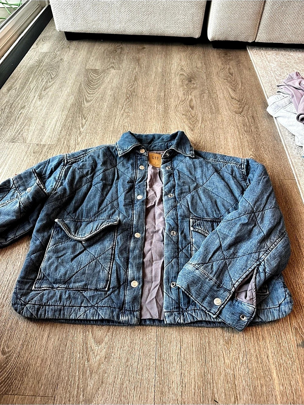 GAP Quilted Denim Jacket in Blue